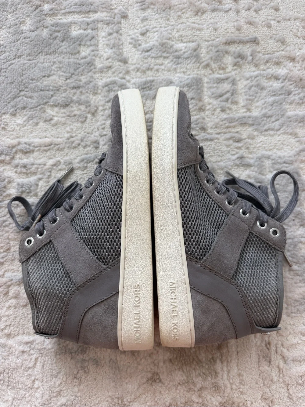 Michael Kors Men's Gray Lace-Up High-Top Sneakers